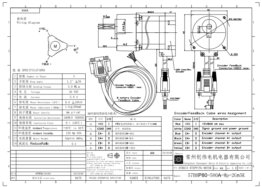 enkoderli reduktorlu step motor 57bhp80 580a mp 2gn5k