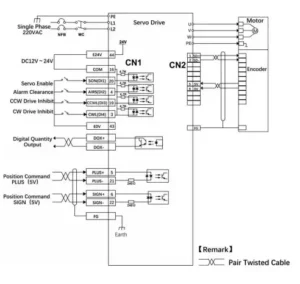 servo motor temel baglanti semasi